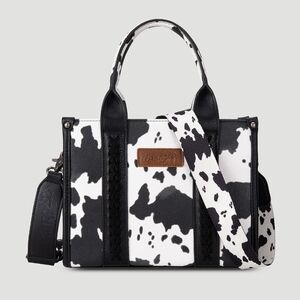 Wrangler Leather Cow Print Tote Bag